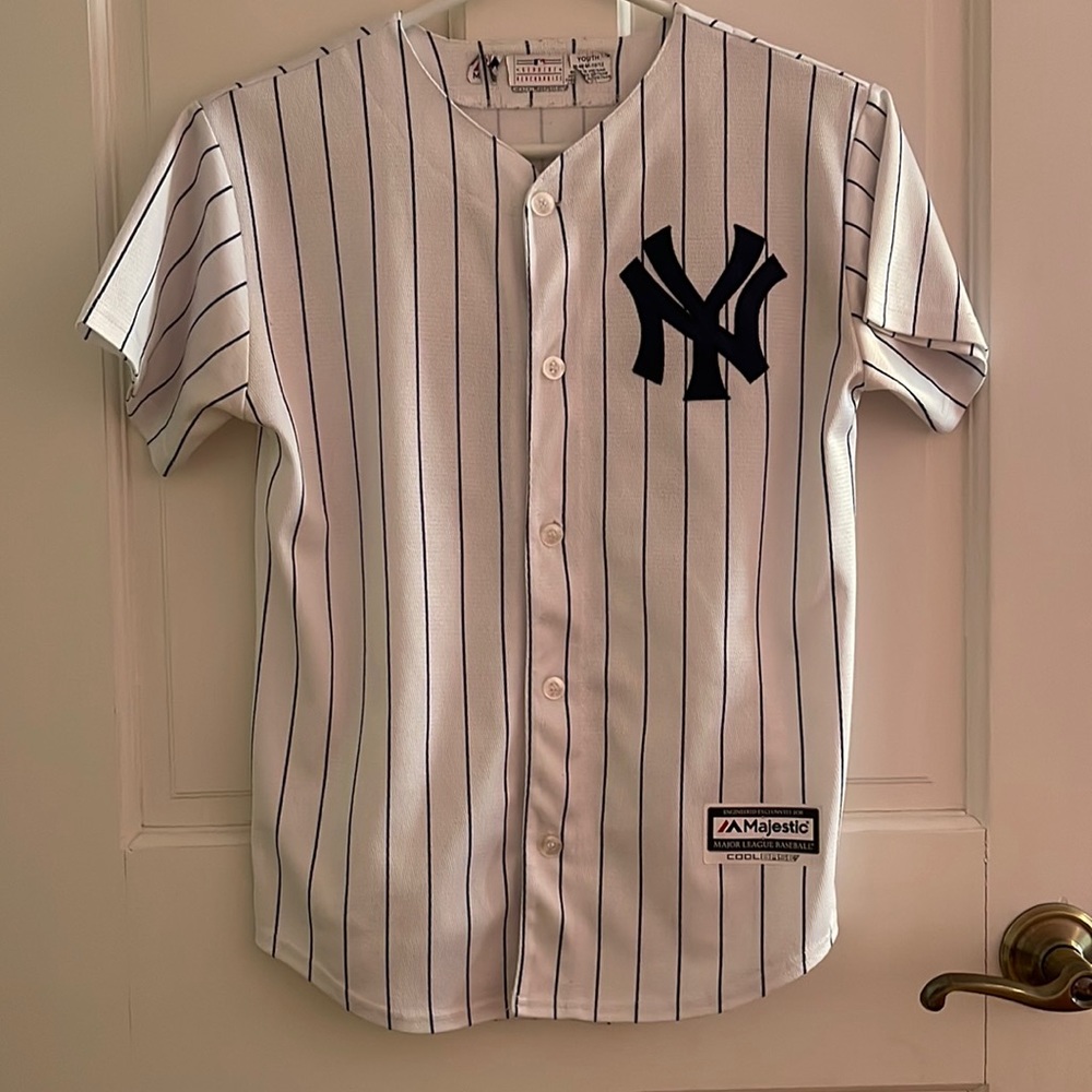 Majestic New York Yankees White Pinstripe Kids Jersey